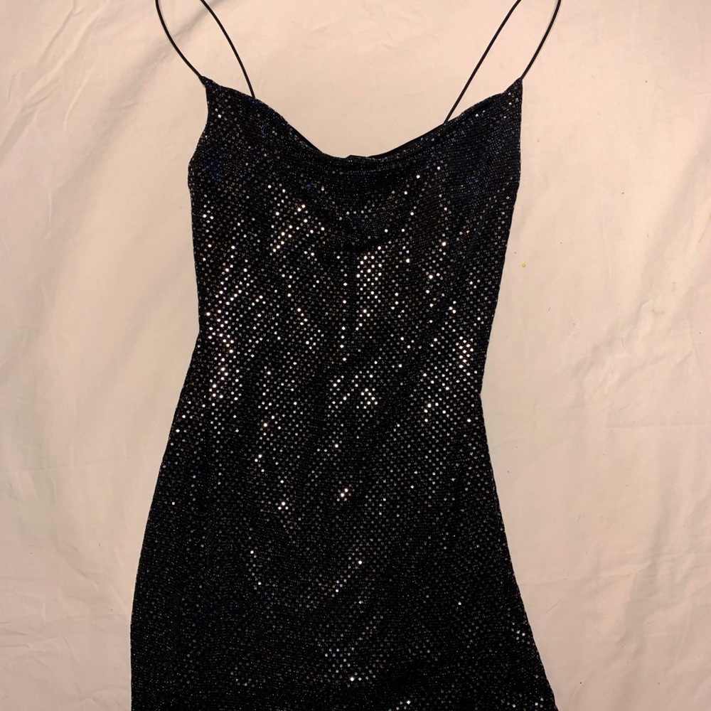 Black disco dress